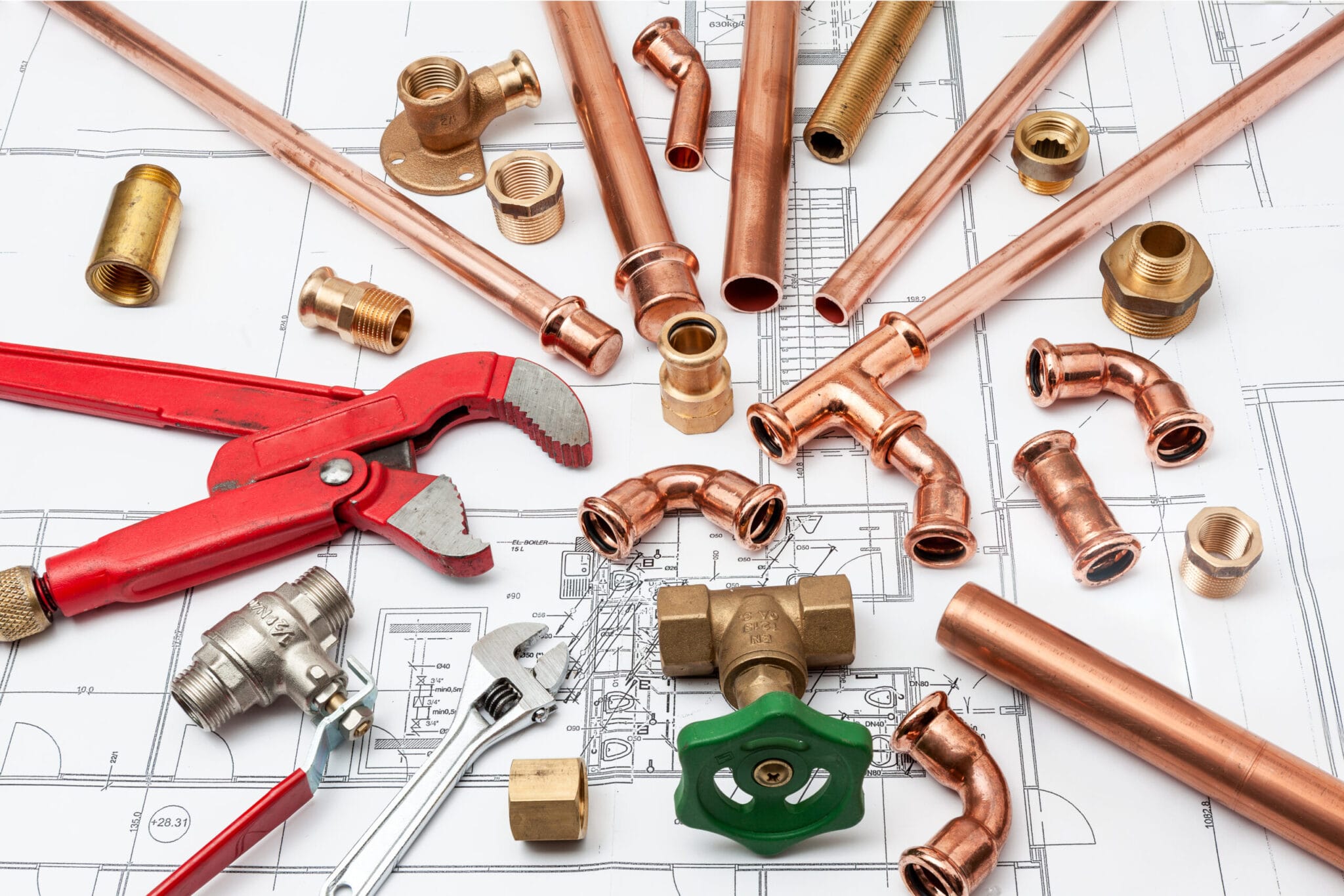 Copper pipe fittings and plumbing parts for Villa Rica, Georgia repairs